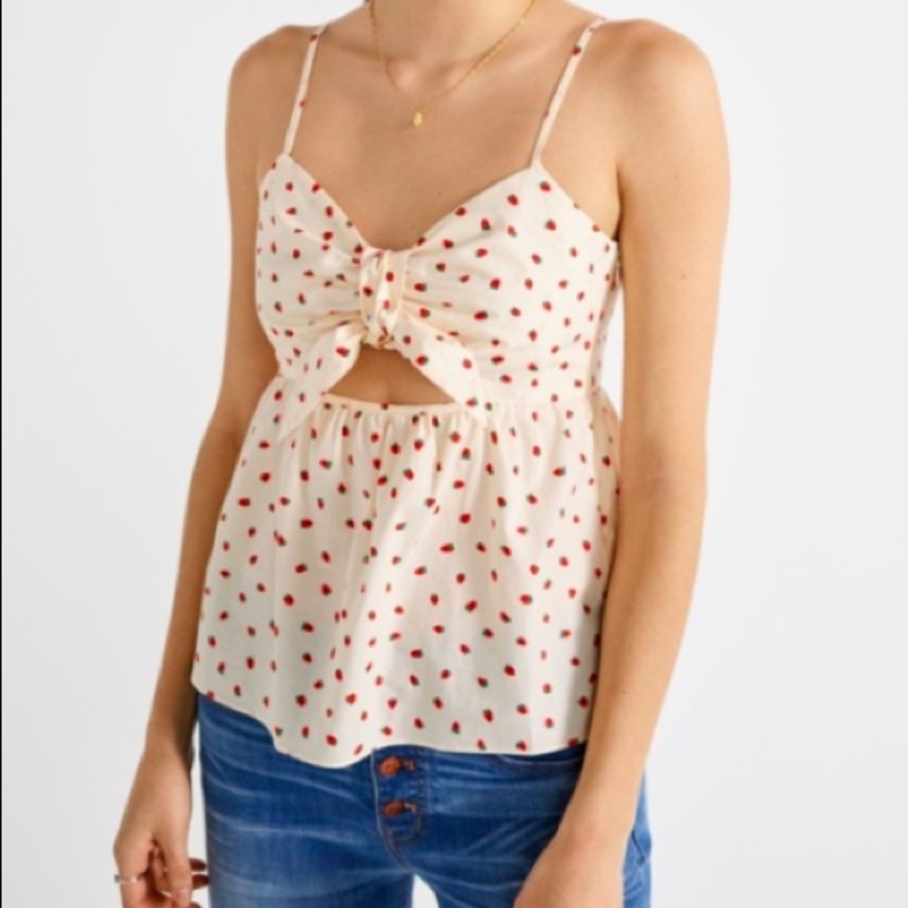MADEWELL size 10 strawberry keyhole cami top